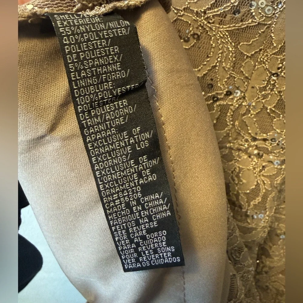 Scarlett Nite 16W Taupe Lace Sequin Evening Dress Mother of the Bride Formal - Picture 5 of 5
